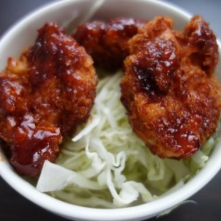 鶏胸肉のソースカツ丼